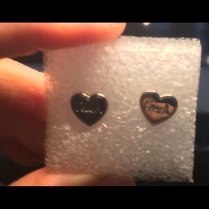 Authentic coach heart stud earrings